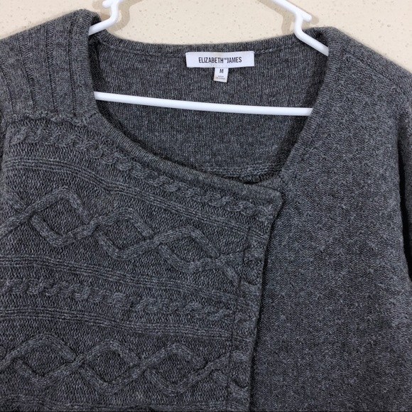 Elizabeth & James Cableknit Wool Cardigan Sweater - Picture 4 of 8